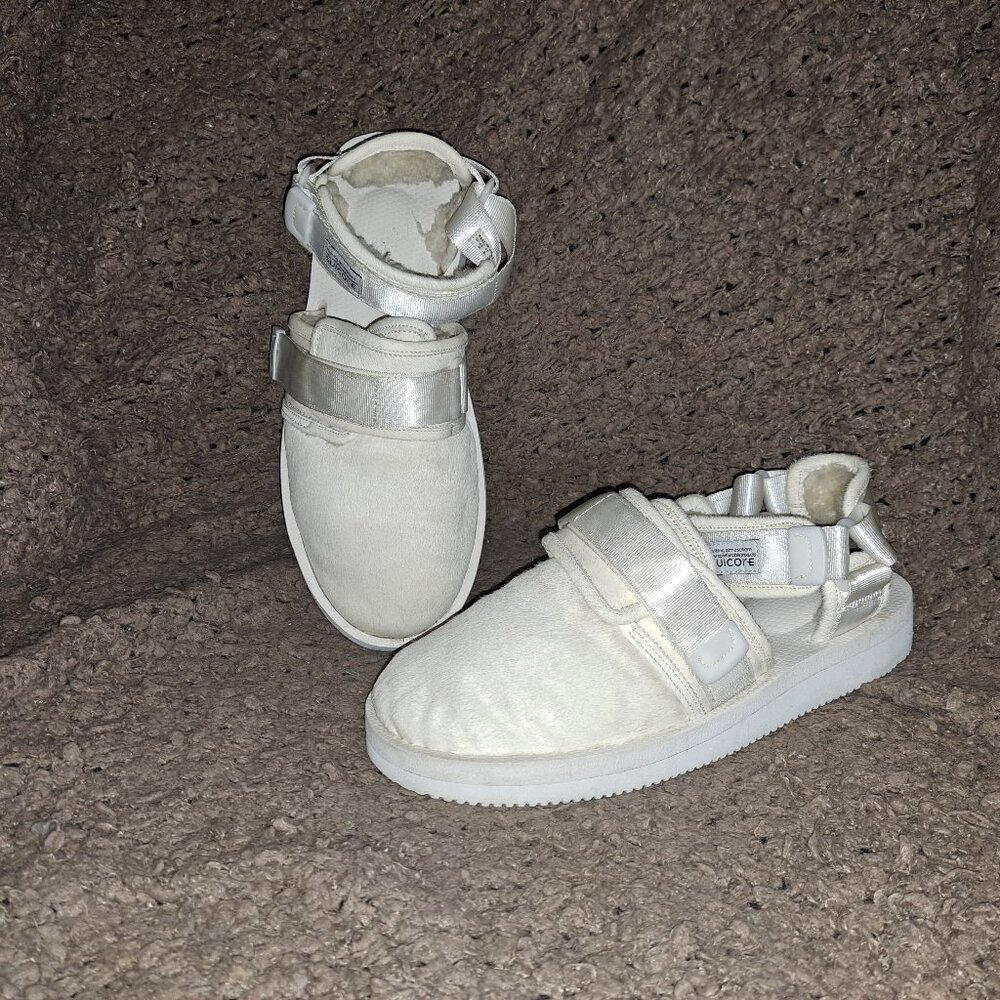 SUICOKE OG-061 White Shearling Sabot Sandals-Sz 42/9 Men-Excellent